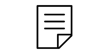 Icono de hoja de datos en blanco y negro.
